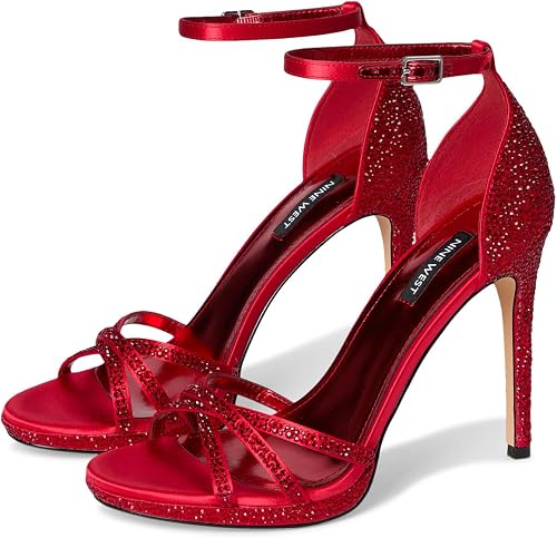 Nine West Womens Lartay, Red, 6.5, Medium