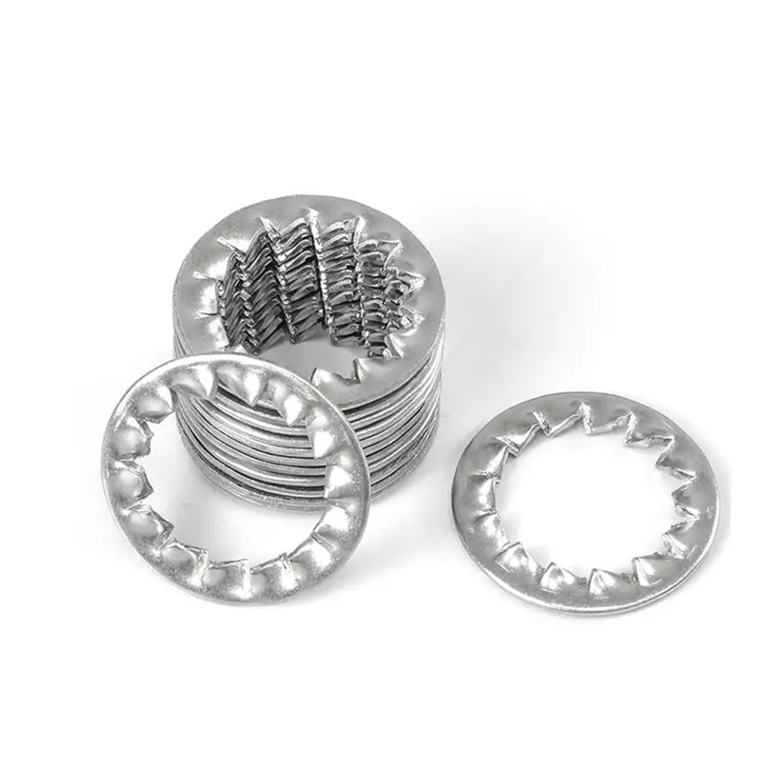 300 pezzi M2 .5 M3 M4 M5 M6 M8 M10 Rondelle con denti interni Rondella di sicurezza interna Guarnizione in acciaio inossidabile(M10)
