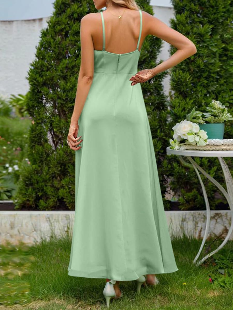 Minetom Robe De Cocktail Femme Bretelles Hautes Robes De Mariage Mi-Longues Dress D'Été À Volants Fête Élégante Soirée