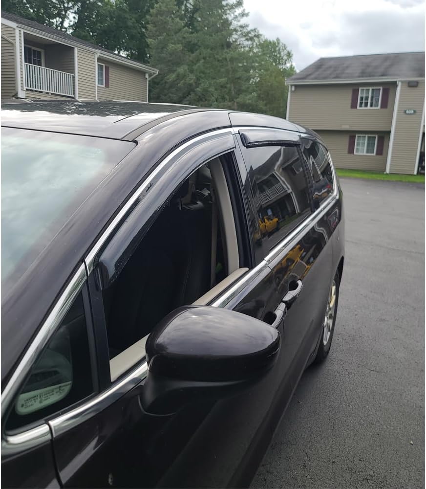 94511 Sunproof Waterproof Side Window Wind Deflector, 4pcs Replacements Rain Guards Set, Window Visor fit for 2001-2010 Chrysler PT Cruiser(Not for 2 Doors)