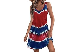 4th of July Star-Spangled Tie-Dye Dress
