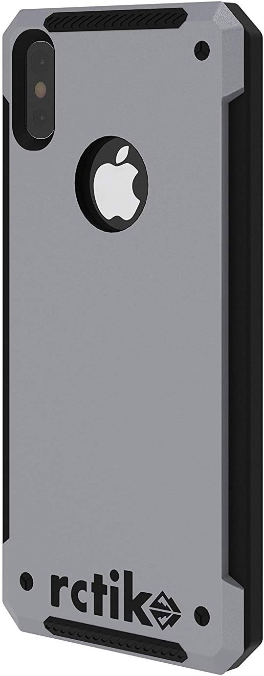 rctik - Frostbite Case for iPhone X/XS | Military Grade Protection | Shockproof, Rugged Construction | More Grip, Less Bulk | Sleek, Classy Design Yet Solid Build | Light Gray w/Black Trim