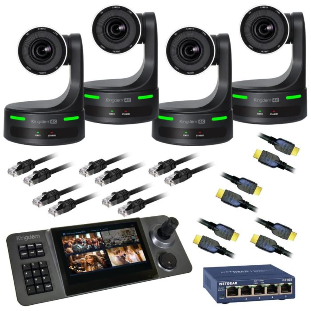 Kingdom Robotic 4K 4 Camera Package (Black, 20x Zoom)