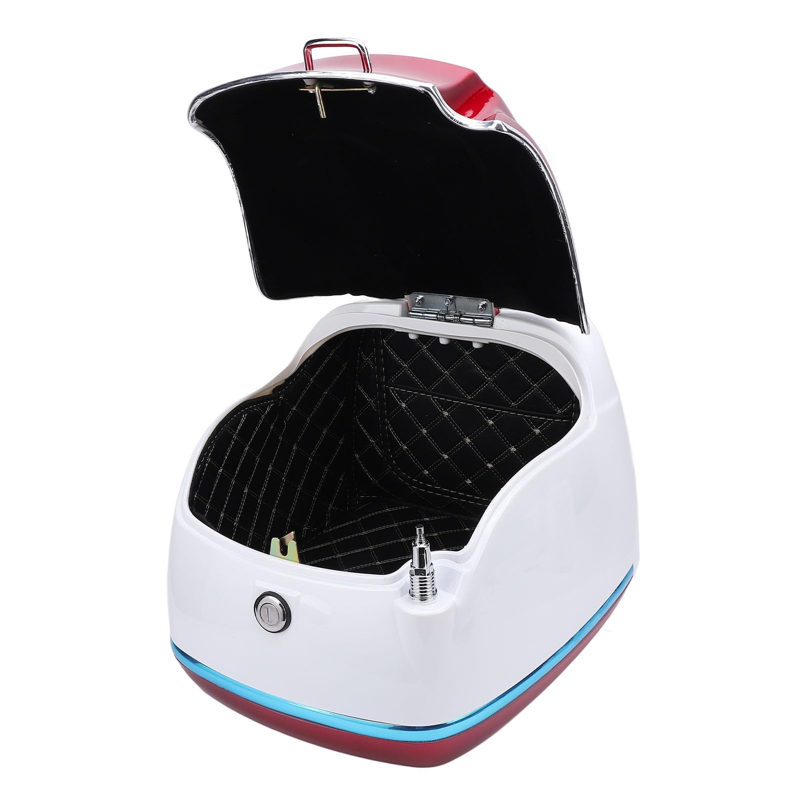 Naroote Coffre de Moto, Coffre de Moto avec Une capacité de 38 litres, Style Vintage avec Serrure clé pour Les Scooters électriques (Rouge)