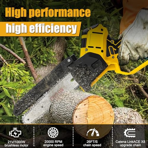 Image of 6 Inch Cordless Pole Saw for Dewalt 20V Max Battery (No Battery), Brushless Electric Chainsaw with Extension Pole, 15Ft Long Reach for Tree Pruning Hedge Cutting
