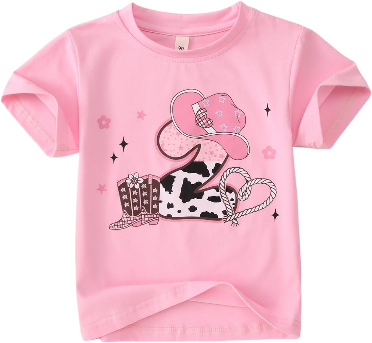 Toddler Girl Birthday Shirts Cowgirl Hat Birthday T-Shirt B-Day Party Outfit Western Retro Tees Cowgirls Summer Tops