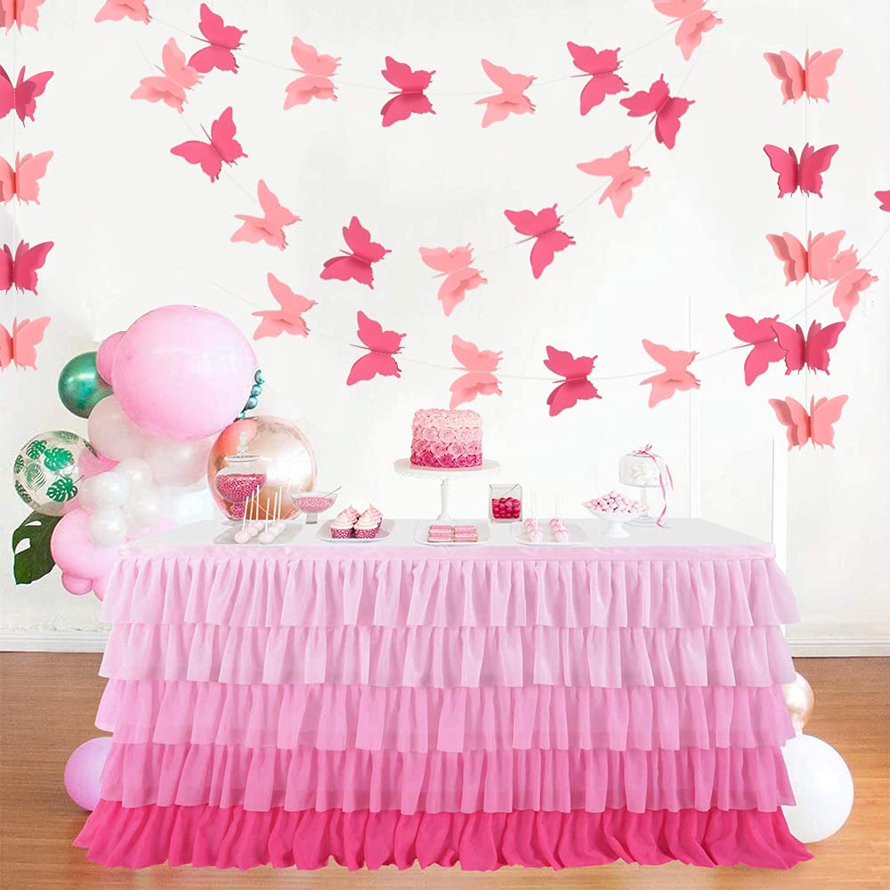Rose Gold Party Banner 40 Foot Pastel Butterfly Banner Garland - Rose Gold  Party Decorations For Baby Showers \u0026 Weddings Butterfly Party Decorations, image size:1000x1000