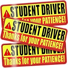 PSLER Student Driver Magnet for Car - Please be Patient Student Driver Magnet 3 Pack Reflective Magnetic Car Sign Heavy Duty New Driver Safety for Teen Training