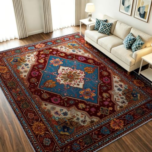 Alfombra para salón interior de estilo étnico ideal como descenso de cama 2