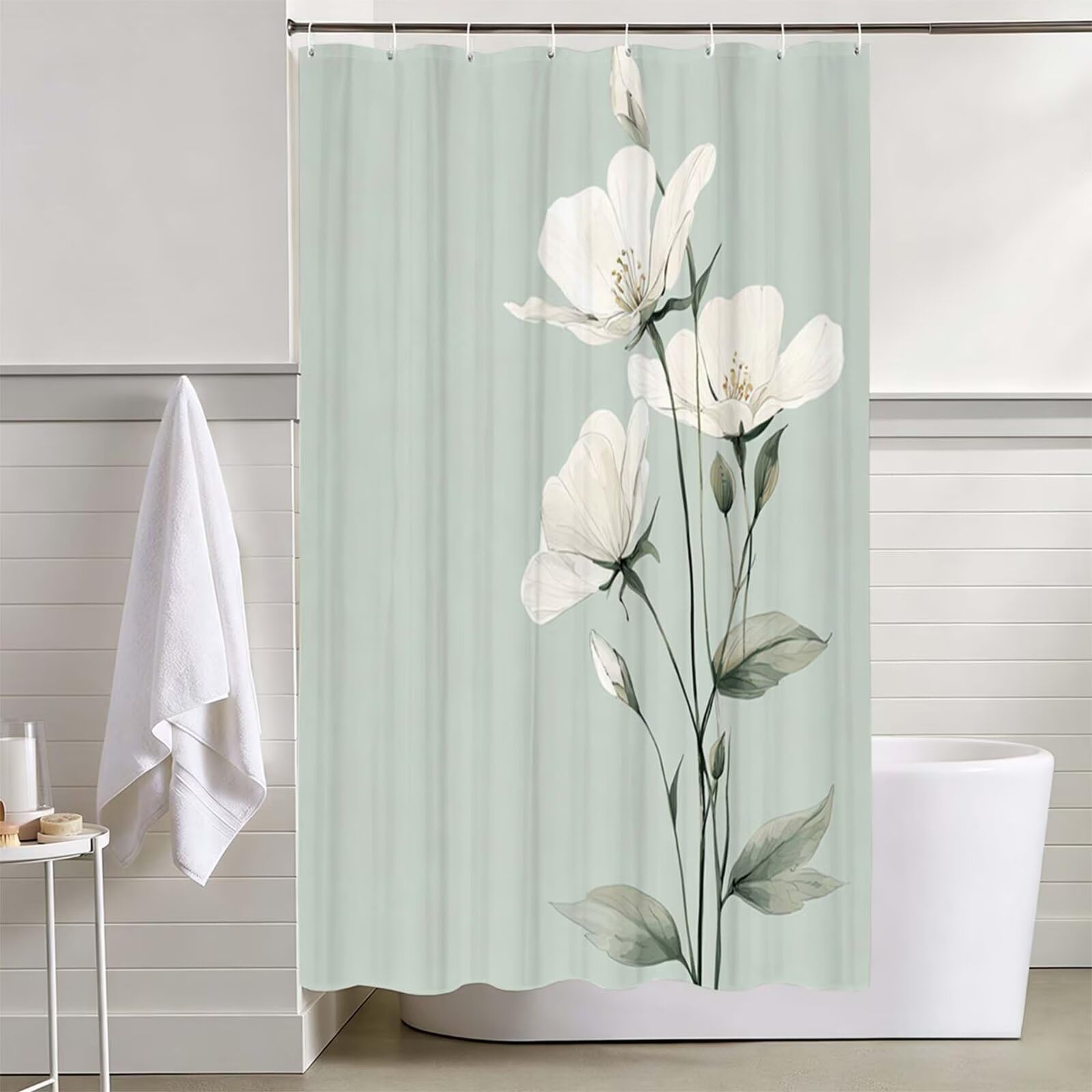 Zasłona prysznicowa biała, zasłona prysznicowa 230 x 180 cm L-337
