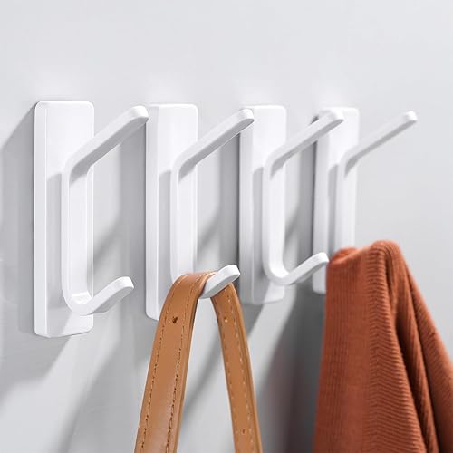 Vista 14 de YIGII Ganchos adhesivos/gancho para toallas, ganchos de pared resistentes para colgar toallas, abrigos, sombreros, bolsas en baño, dormitorio, Negro