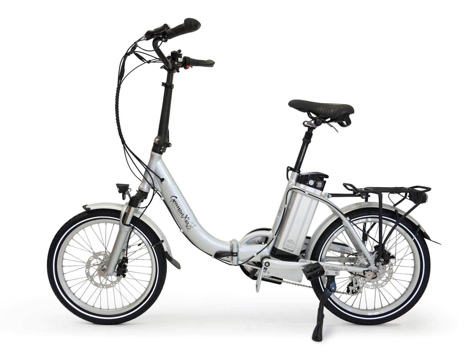 GermanXia Bicicletta elettrica pieghevole Mobilemaster Touring CH-15,6 7 G Shimano 20 pollici senza manopola del gas, eTurbo 250 Watt di azionamento HR, portata fino a 140 km secondo la StVZO