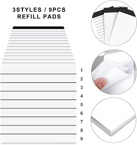 Miniatura 5 de amassan Cuaderno de bolsillo metálico de 10 piezas con juego de bolígrafos, bloc de notas de bolsillo pequeño, estuche de aluminio con bolígrafo