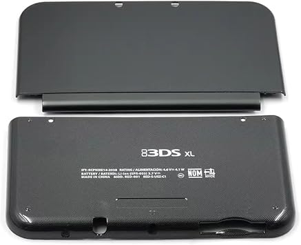 Faceplate Front and Rear Housing Shell for Nintendo 3DS XL Console, Replacement Top/Bottom Cover Plate 3DSXL Black