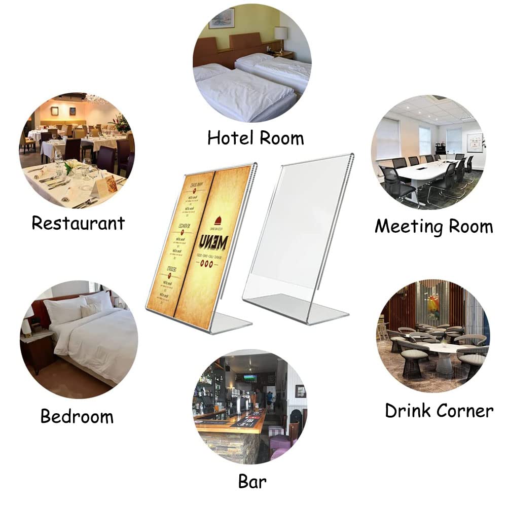 Espositori Da Tavolo A5 Trasparenti 2 Pezzi - Porta Avvisi In Acrilico Per Ristoranti E Uffici - Foto 2