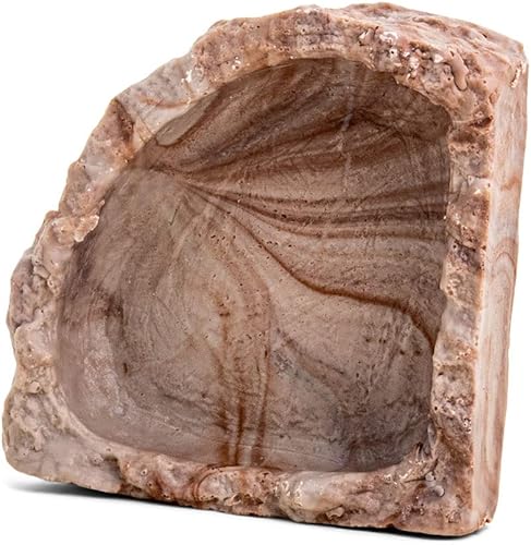 Miniatura 10 de Fluker's Comida y agua reptil esquina tazón pequeño, 4 pulgadas, gris