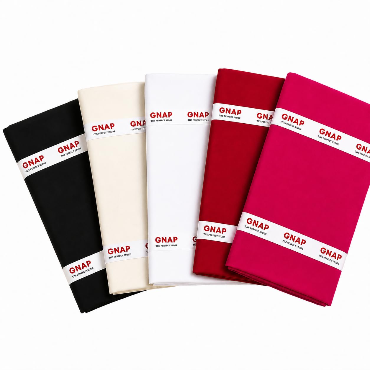 Lining Cloth Combo Pack, 80% Cotton Blend, 5 Colors x 1 Meter Each, 85 cm Width,Black, Cream, White, Red, Pink for Tailoring, Blouse, Kurti & Dress Material-image-0