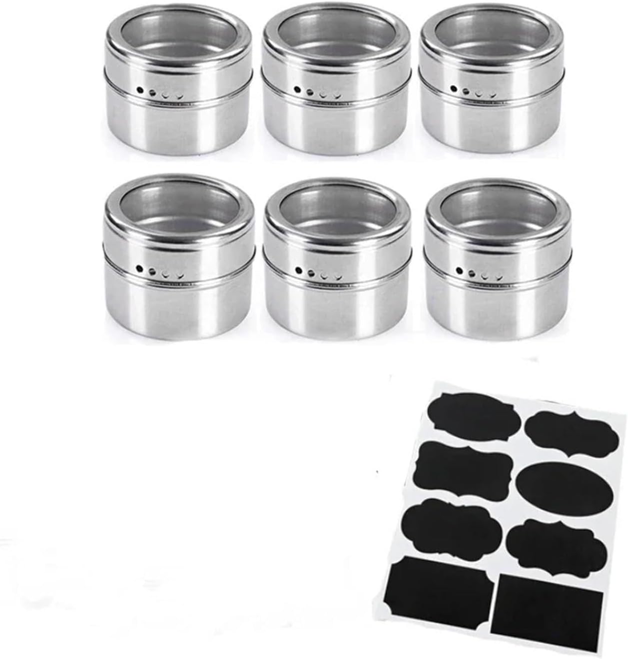 Fit for Stainless Steel Seasoning Box - Wall-Mounted Spice Storage Jar for Salt & Pepper - BBQ Shaker Bottle with Stickers(10pcs)
