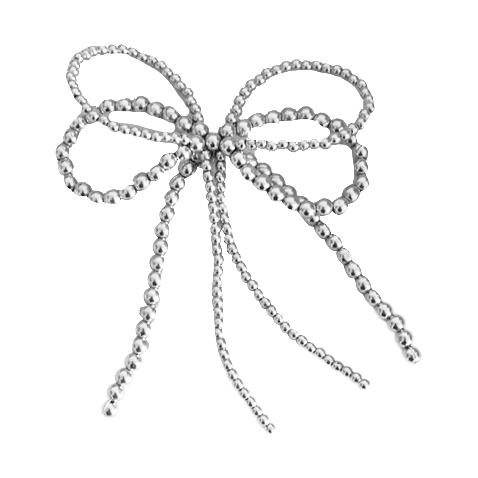 NEWFT Elegant Pearl Bowknot Charm for Jewelry Making DIYs Keychain Necklace Earrings