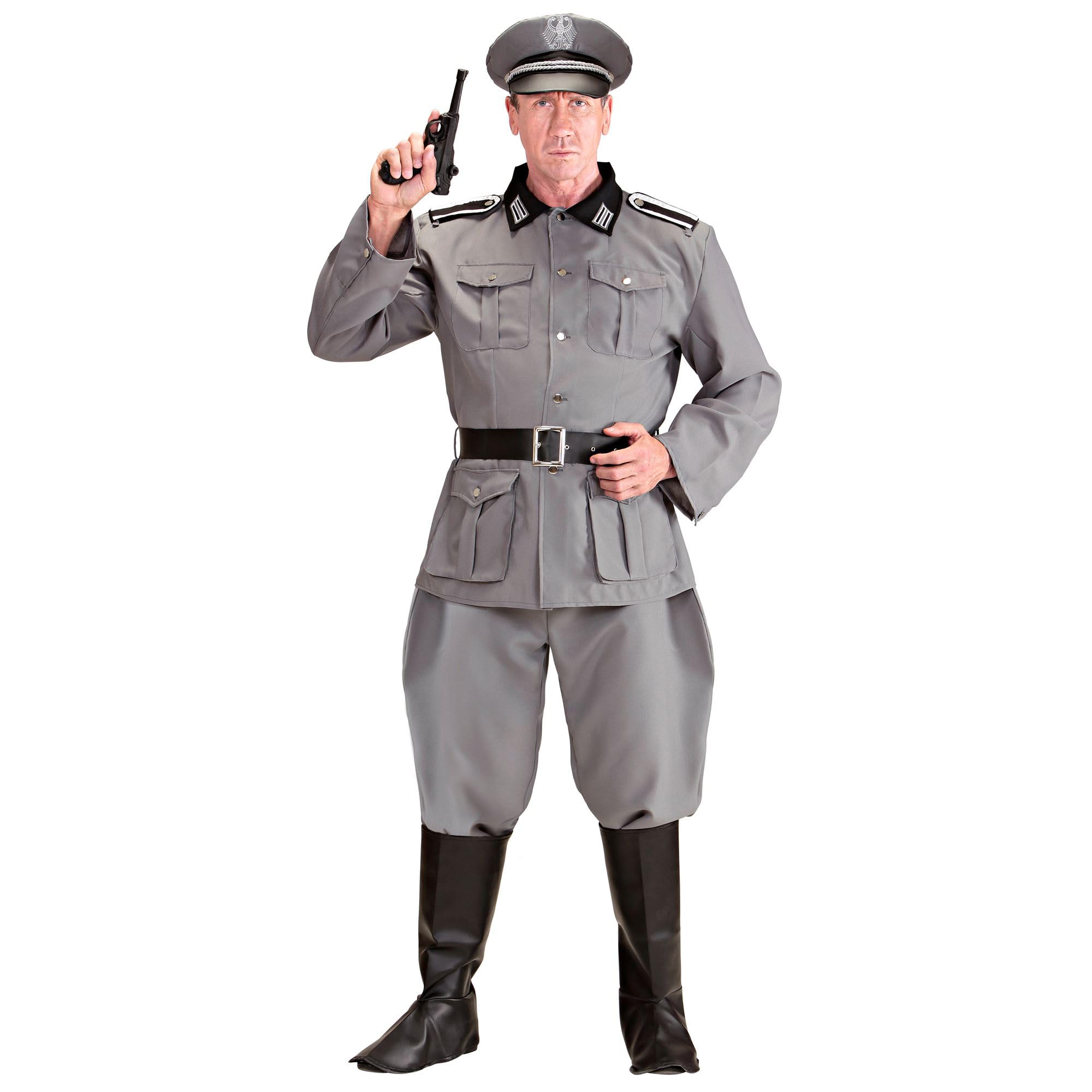 W WIDMANN MILANO Party Fashion - Disfraz soldado hombre | Uniforme con chaqueta, pantalones, cinturón, cubrobotas y gorro, estilo militar, disfraz para Carnaval y fiestas temáticas