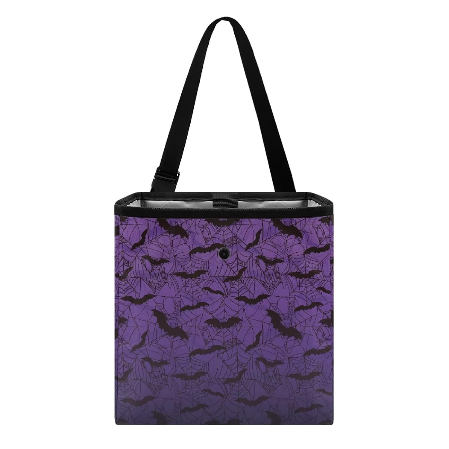 Bats Spider Web Print Car Trash Can for Back Seat Car Accessories for Women Men Leakproof Auto Garbage Cans Hanging Trash Bin for Car Water-Resistant Halloween Car Decor, Purple