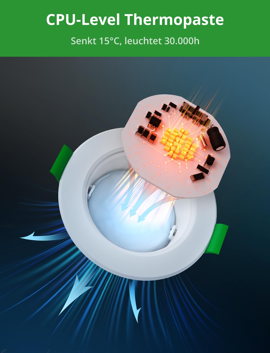 HOMEOW 20er Set LED Einbaustrahler 230V Dimmbar, Led Spots 68mm - 80mm Lochmaß, IP44 Einbaustrahler LED 5W 400LM Warmweiß Neutralweiß Kaltweiß, 24mm Ultra Flach Deckenspots für Badezimmer Küche