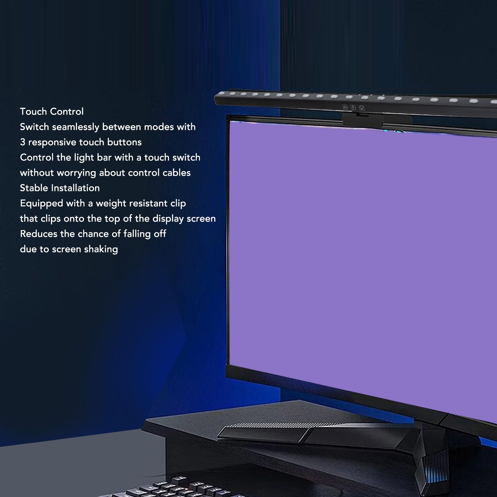 Barra Luminosa per Monitor Computer, Barra Luminosa per Schermo per la Cura degli Occhi, Lampada da Scrivania per Monitor per Lavoro e Ufficio, Barra Lampada Dimmerabile,