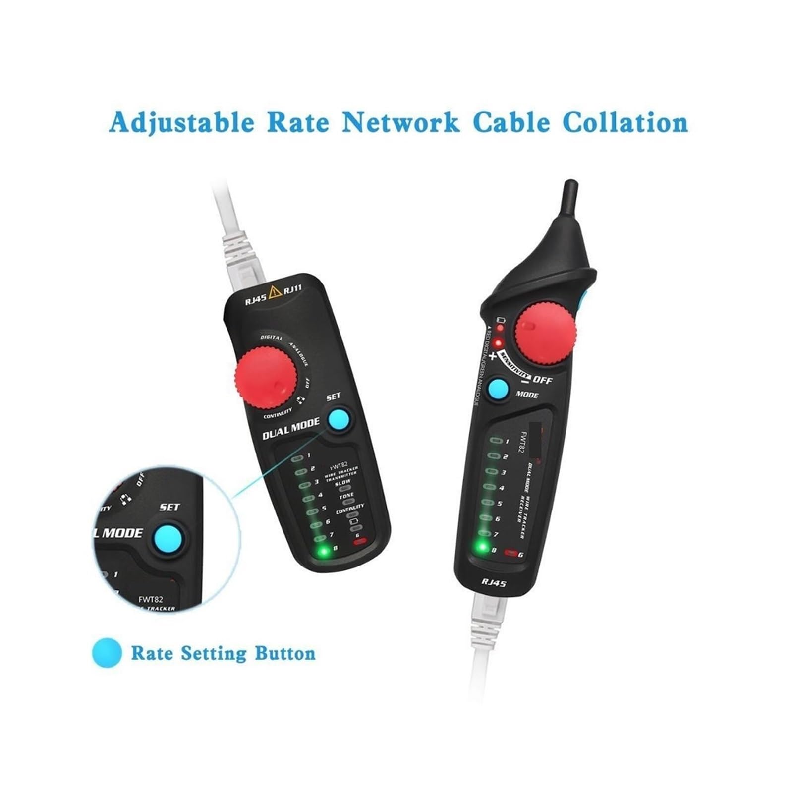 Probador de cables de red, Rastreador de cables red, señal digital y analógica, RJ11/RJ45/Cat5/Cat6, rastreador telefónicos, comprobador LAN Ethernet, detector buscador