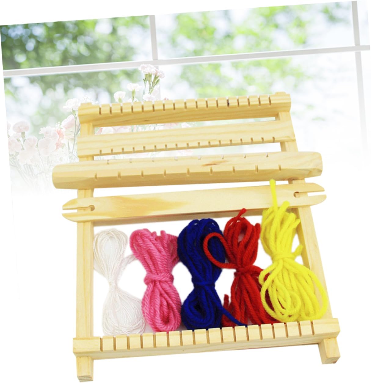 Anneome Crafting Fun for Boys and Girls Small Wooden Loom for DIY Weaving and Intellectual Growth
