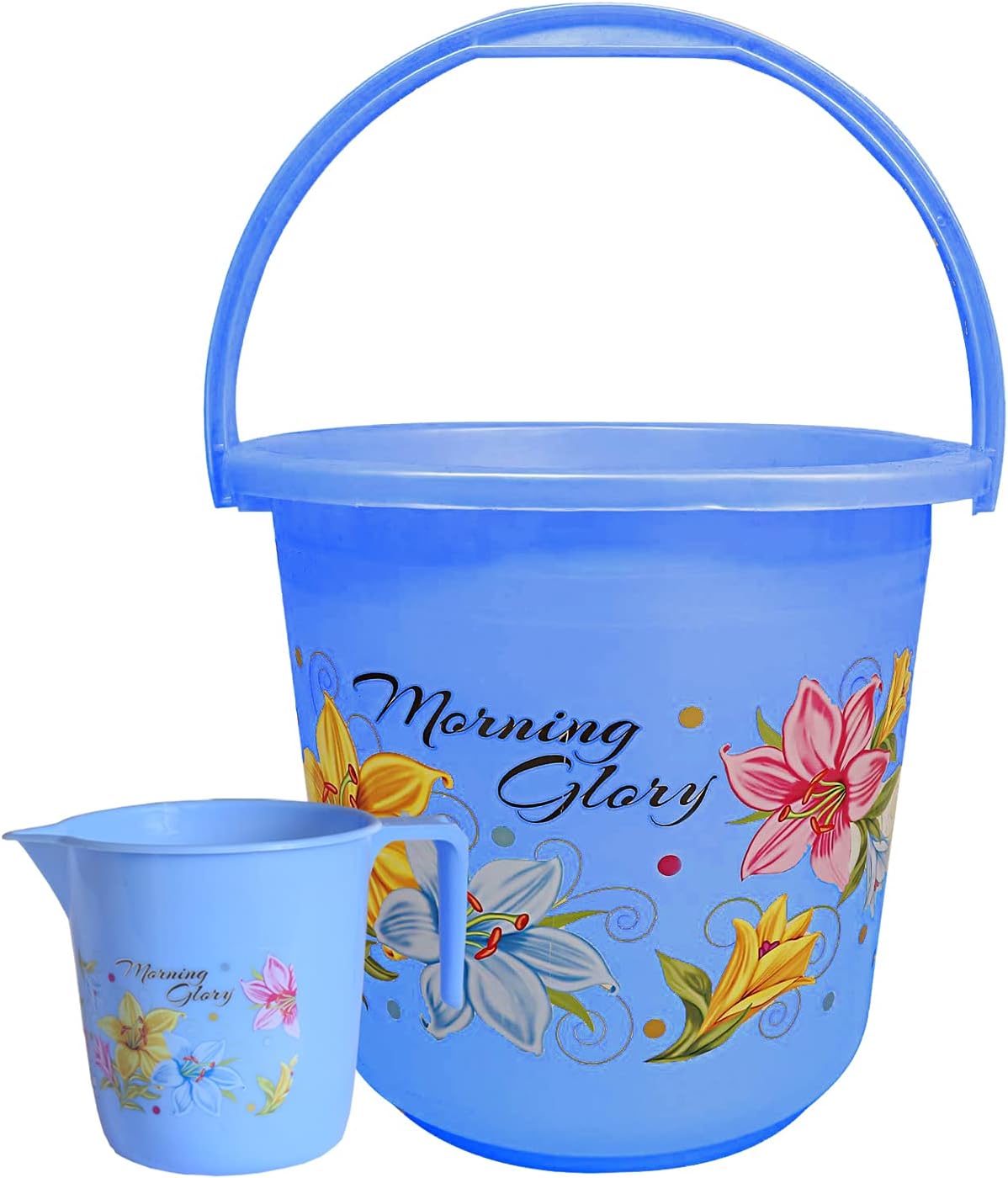 Heart Home Kuber Industries 2 Pieces Plastic Bathroom Bucket & Mug Set