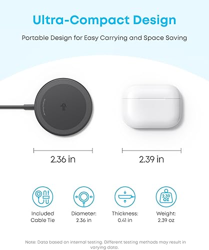 Miniatura 5 de Anker Zolo Cargador inalámbrico magnético, paquete de 2 unidades con certificación Qi2 de 15 W compatible con MagSafe, almohadilla de carga