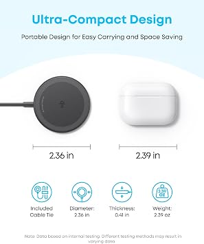 Anker Zolo MagSafe-Compatible Wireless Charger with Qi2 15W Fast Charging | Qi2-Certified Charging Pad, for iPhone 17 / 16 / 15 / 14 / 13 Series, AirPods (Not for Pixel, Adapter Not Included)