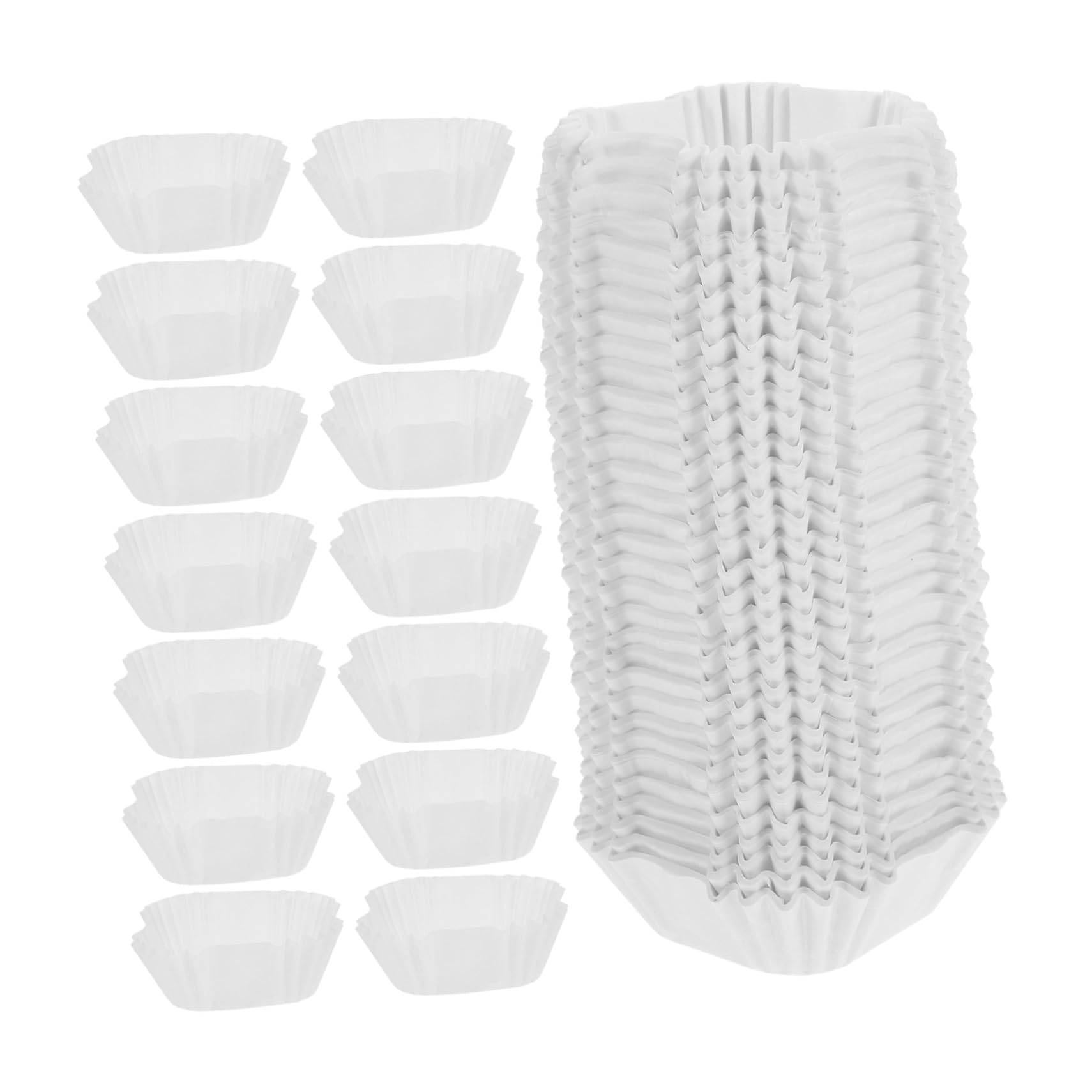 Capacillos para Cupcakes Cuadrados 3000 Piezas de Papel | Blanco, Antiadherente y Resistente al Aceite, Aptos para Horno en Casa o Panadería
