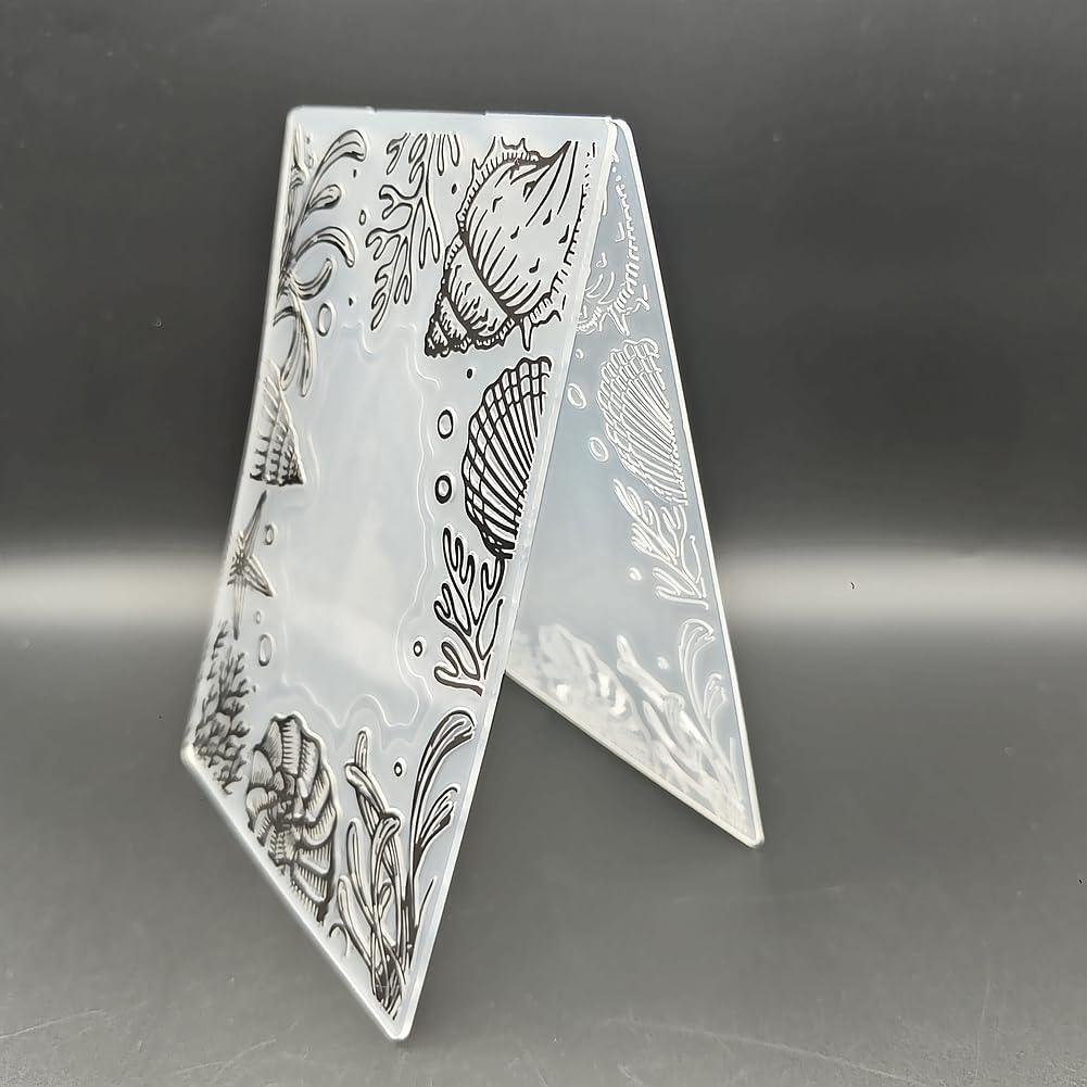 Plastic Embossing Folder A6 Size Underwater World Paper Crafts Plastic Textured Impressions for Card Making Scrapbooking