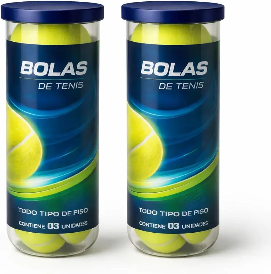 Kit 6 Bolas de Tênis Profissional Para Qualquer Tipo de Piso – Resistentes em Plástico PP com Revestimento em Veludo (6 unidades)