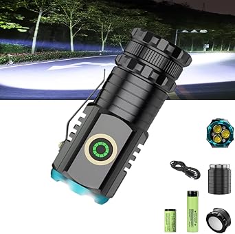 Flash Light,World Brightest Flashlight,Rechargeable Tactical Flashlight, Magnetic Rechargeable Super Bright Flashlight Blue