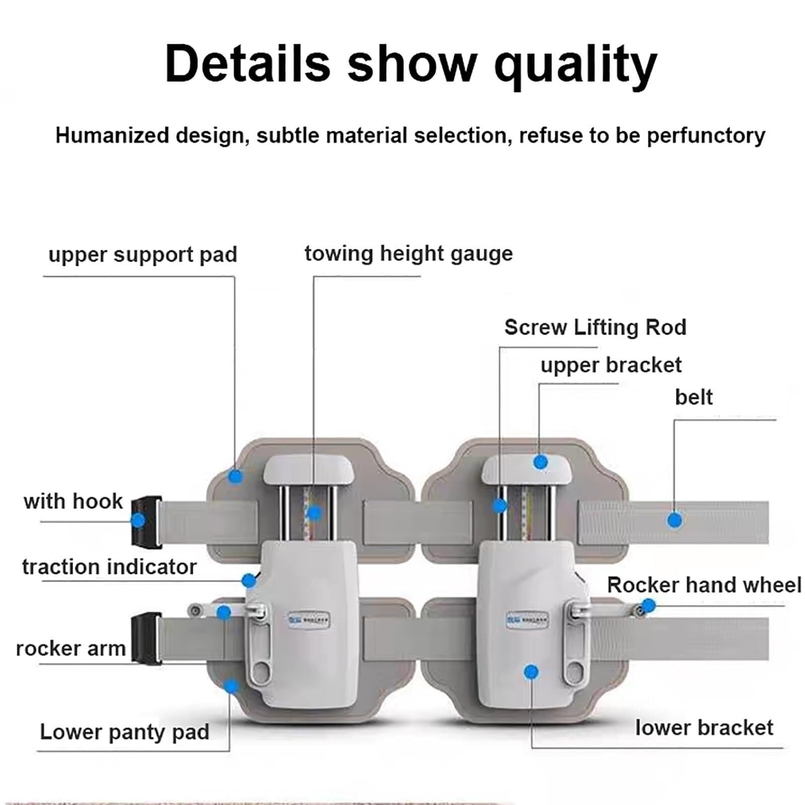 MAHWER Dispositif de Traction du Disque intervertébral Lombaire, Ceinture de décompression Lombaire, synchronisation/Pression bilatérale Visible, réglable dynamiquement