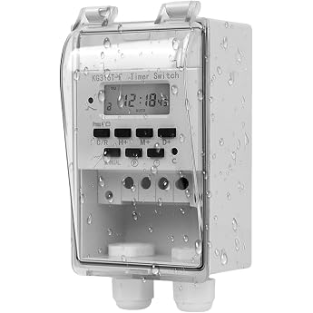 Programmable Time Relay Switch 220V 10A Digital Timer Intelligent Timer Digital LCD Timer with Waterproof Transparent Cover Electronic Timer