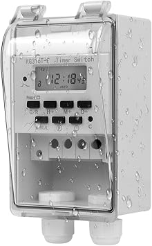 Programmable Time Relay Switch 220V 10A Digital Timer Intelligent Timer Digital LCD Timer with Waterproof Transparent Cover Electronic Timer