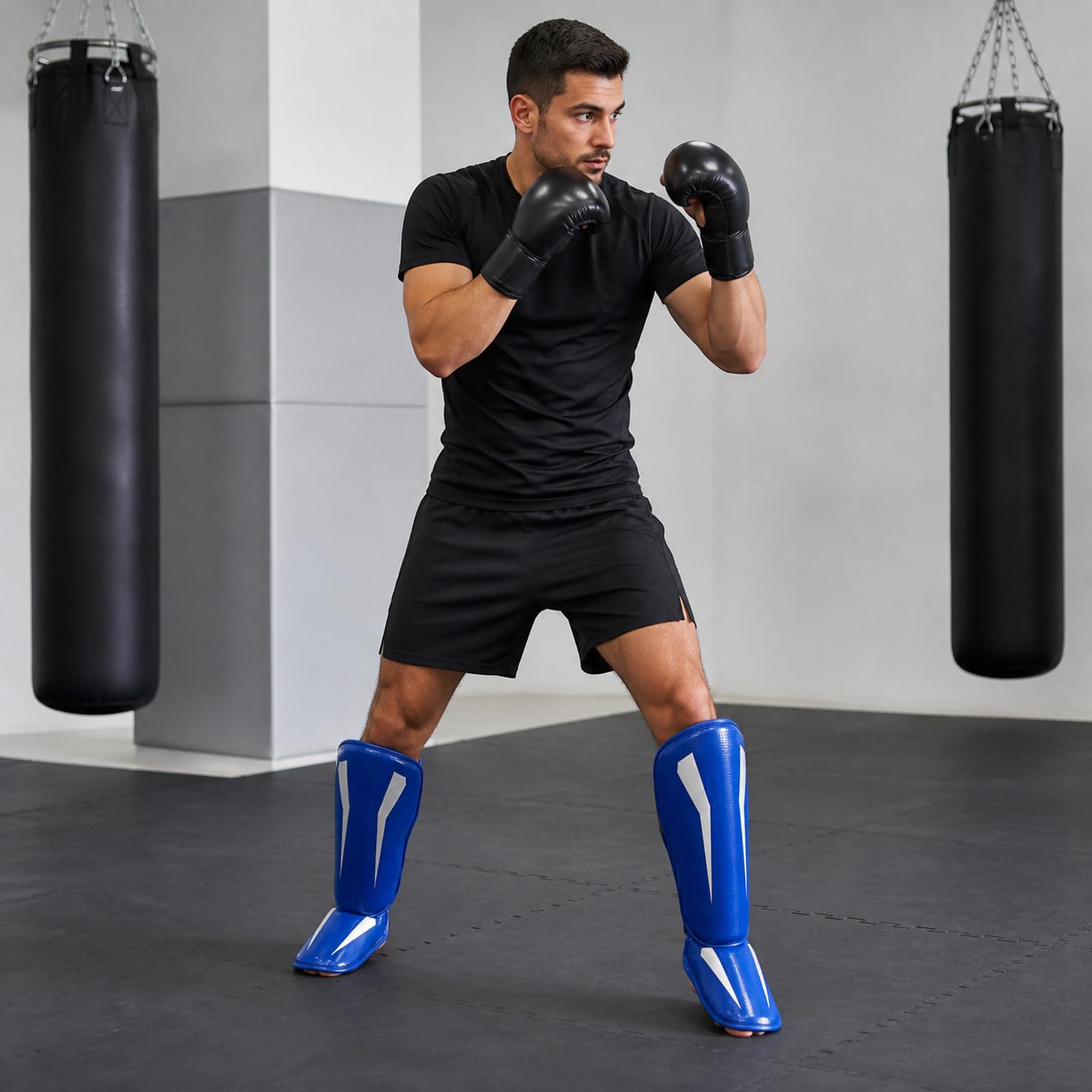 Piedi Protezione Shin Guard,Parastinchi Piedi Protezione Shin Guard,Parastinchi per Arti Marziali,Regolabili,Comodo,Traspirante,per Boxe,Muay Thai e Sport da Combattimento