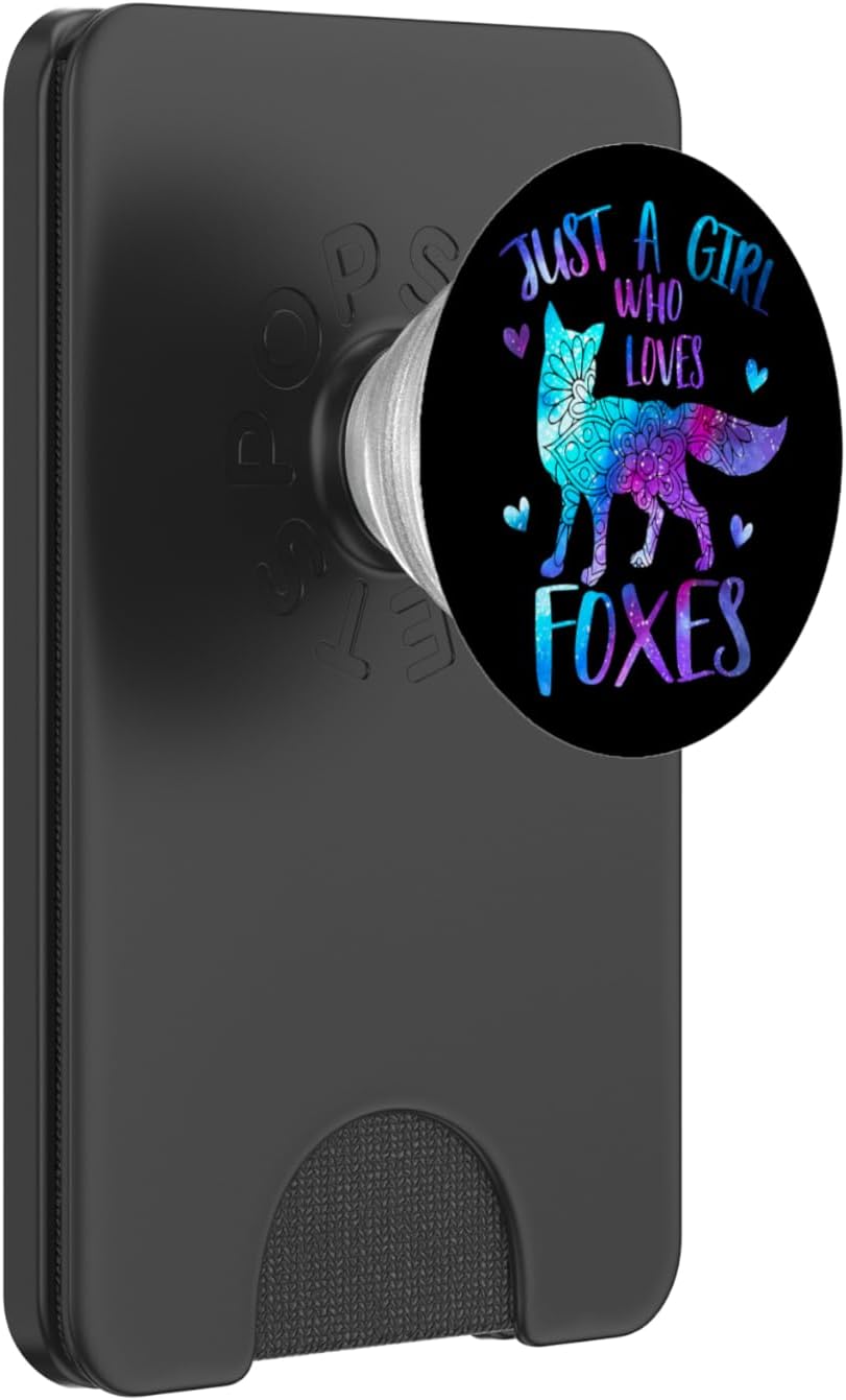 Just a Girl Who Loves Foxes Galaxy Space Cute Fox Girls PopSockets PopWallet for MagSafe
