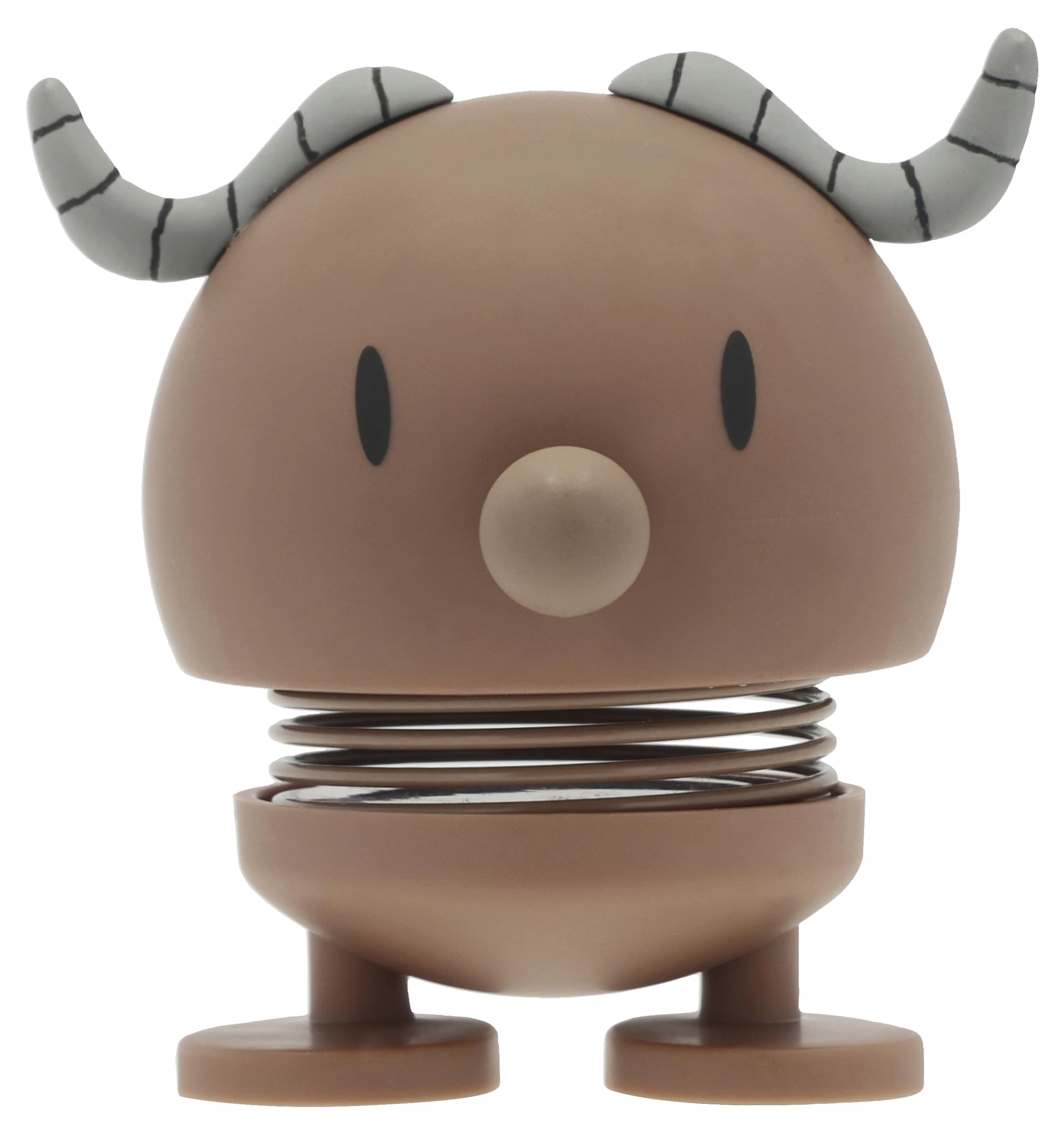 Hoptimist Soft Buffalo, Bobble Figure & Lucky Charm Scandinavian, Living Room & Desk Decoration, Office Gadget, Great Small Gifts, 4.5 x 5.8 x 7.6 cm, Small, Brown