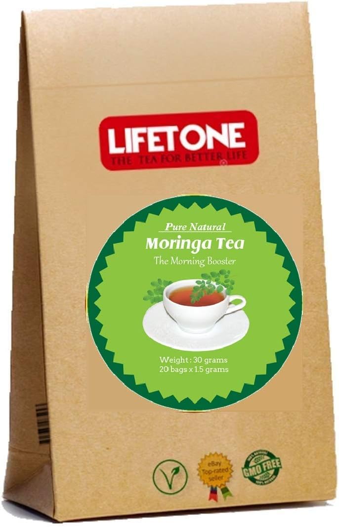Lifetone Ceylon Moringa Leaf Tea, Sri Lanka Moringa Blatt Tee, 20 Tee bags, 30 gramm Tee