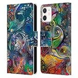 Producto oficial Cosmo18 Head Case Designs Licenciado Oficialmente Cosmo18 Bloom Jupiter Fantasy Carcasa de Cuero Tipo Libro Compatible con Apple iPhone 12 Mini