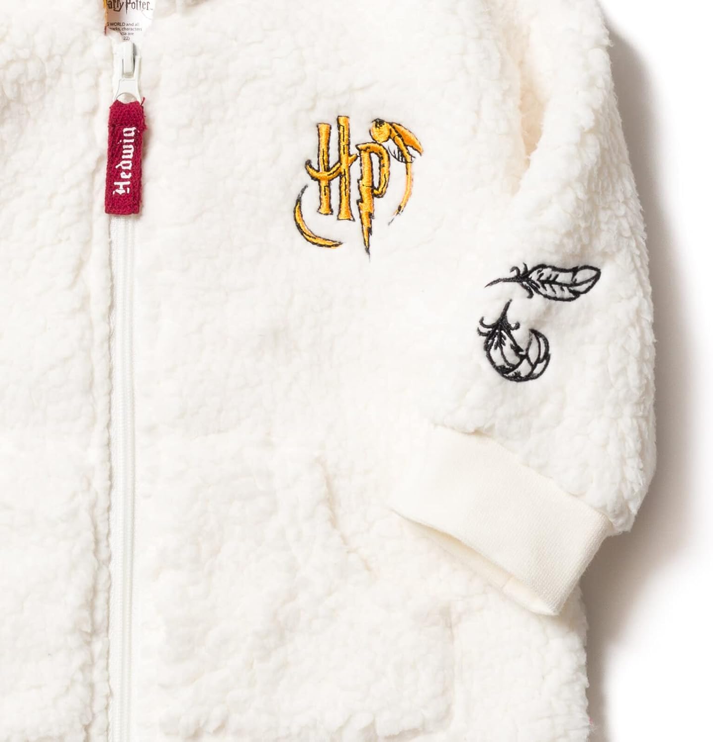 Harry Potter Hedwig Owl Fleece Zip Up Costume Hoodie Newborn to Toddler - Image 5