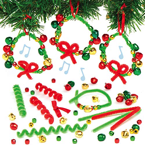 Baker Ross AX503 Guirnaldas De Navidad Con Campanas- Paquete De 5, Guirnaldas Para Niños Para Diseñar Y Decorar, Decoración Navideña Ideal, Ideal Para La Escuela Y Actividades Grupales Artesanales
