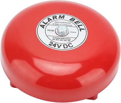Stainless Steel Electric Bell 95db Carbon Steel Internal Strike Type Electric Bell for Fire Alarm, Emergency Evacuation, School and Station Alarm Bell 24V