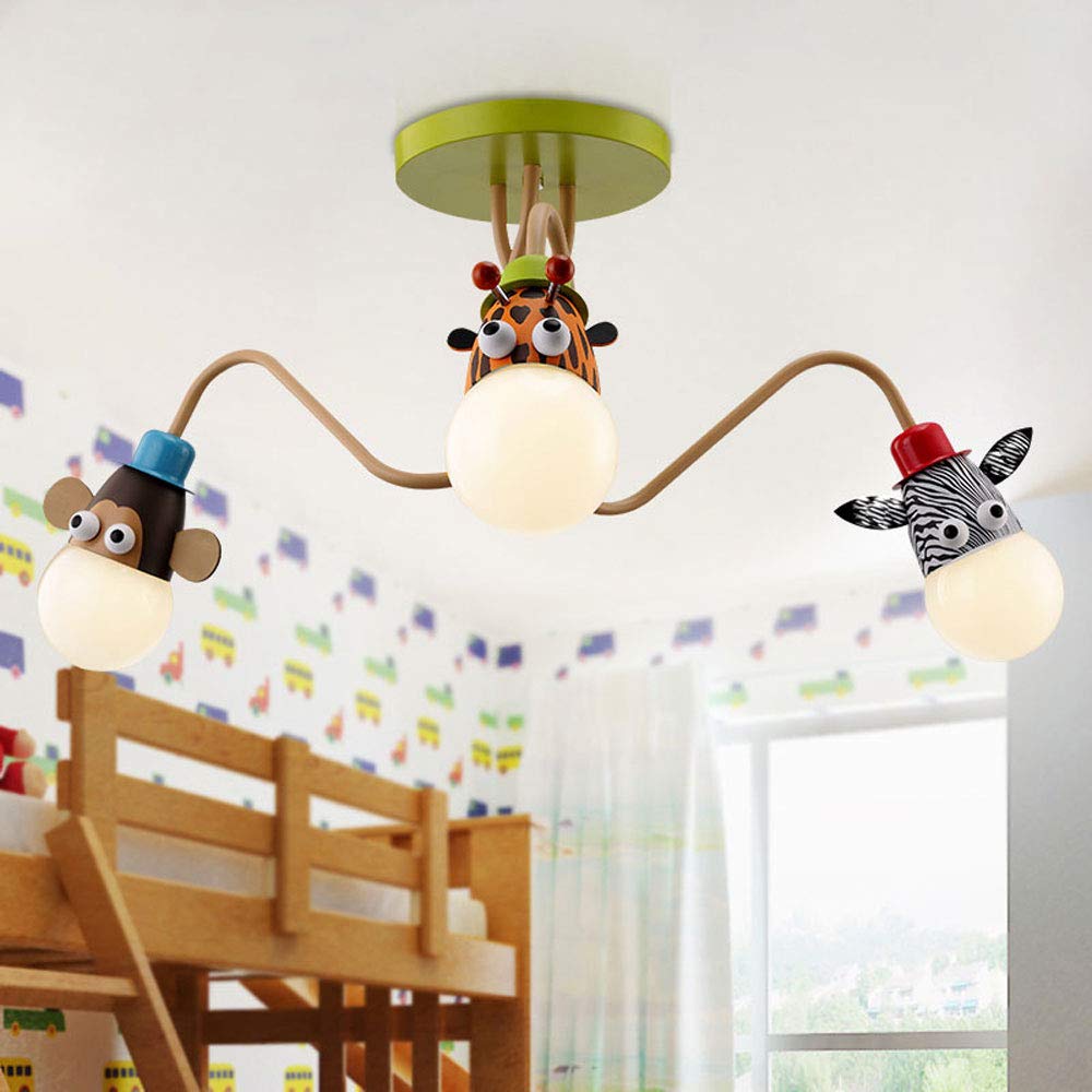 YZM Lampadario da soffitto per bambini,Plafoniera per bambini a tema animale,Perfetto per la cameretta dei bambini/la stanza dei giochi/scuola/asilo (3 lights)