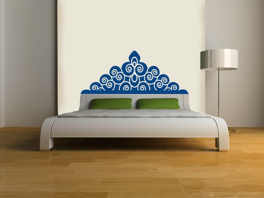 Eyval Decal HB-RGL-Q-BB Regal Headboard Vinyl Wall Decal, Queen, Bashful Blue