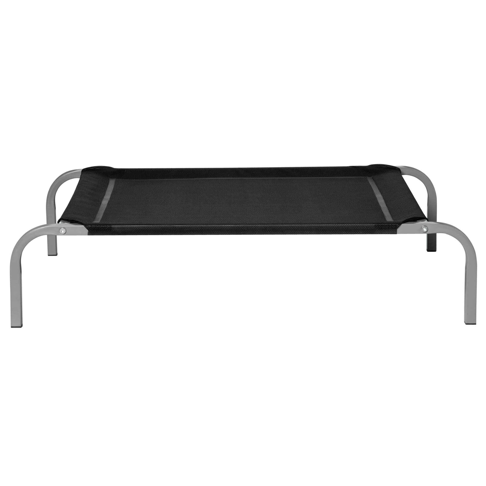 PawHut Lettino per Cani da Interno ed Esterno, Cuccia Estiva Brandina per Cani, Tessuto Traspirante Nero, 90x65x20 cm